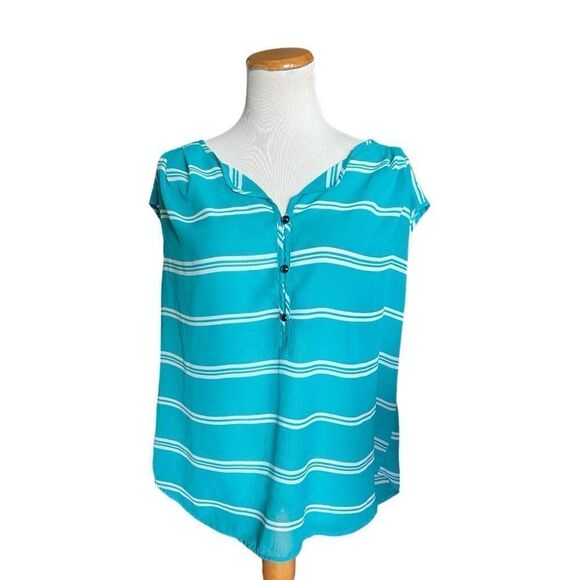 Womens George Striped Flowy Top - Sz 1X (16) - Picture 1 of 2
